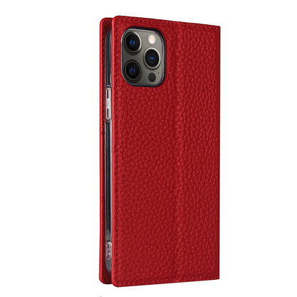 For iPhone 12 / 12 Pro Litchi Genuine Leather Phone Case(Red) by buy2fix