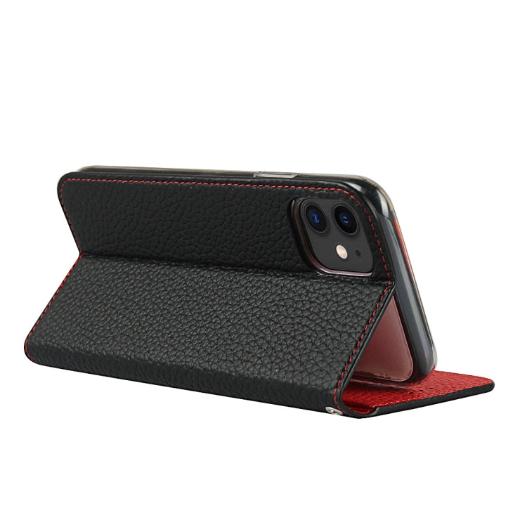 For iPhone 11 Litchi Genuine Leather Phone Case (Black) by buy2fix