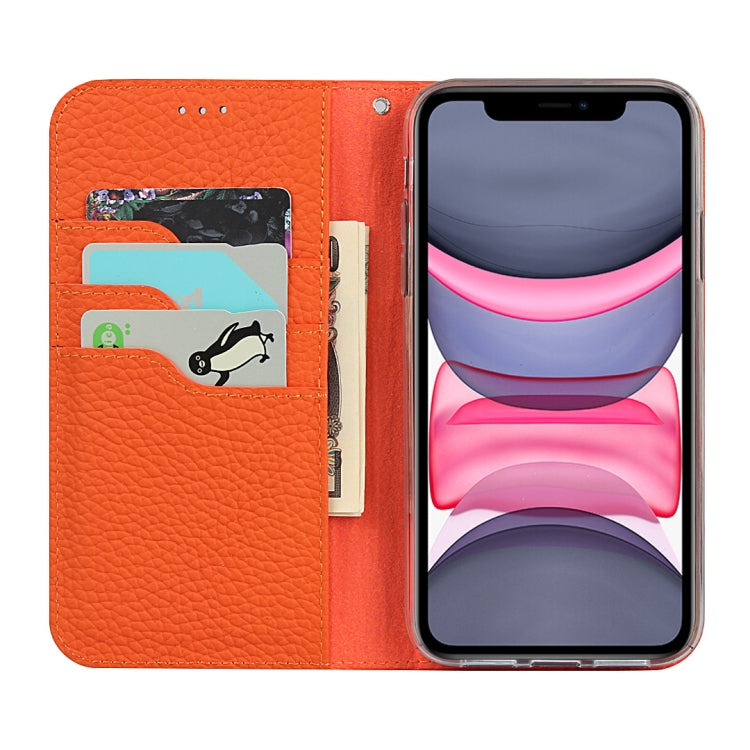 For iPhone 11 Litchi Genuine Leather Phone Case (Dark Blue) by buy2fix