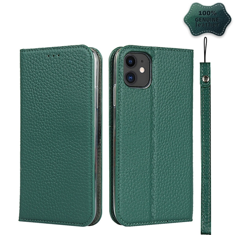 For iPhone 11 Litchi Genuine Leather Phone Case (Green) by buy2fix