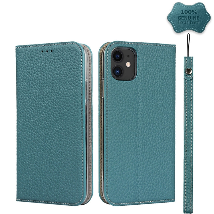 For iPhone 11 Litchi Genuine Leather Phone Case (Sky Blue) by buy2fix