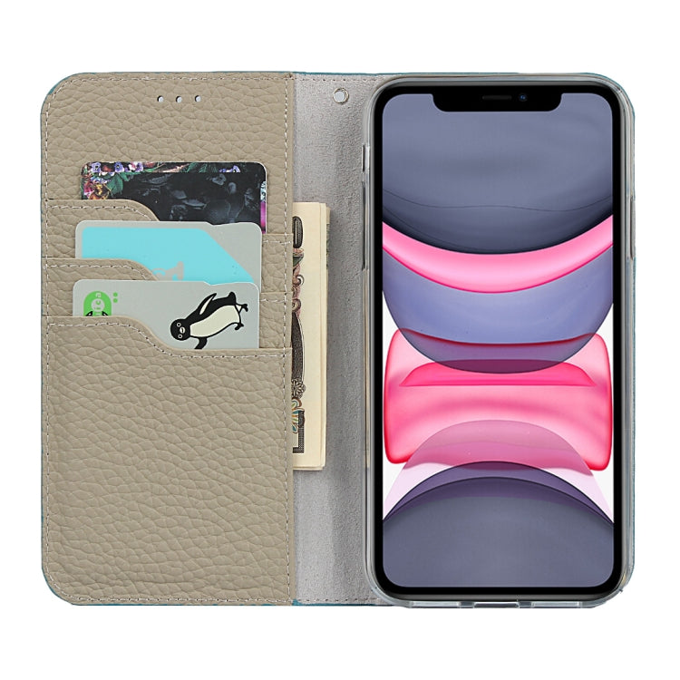For iPhone 11 Litchi Genuine Leather Phone Case (Sky Blue) by buy2fix