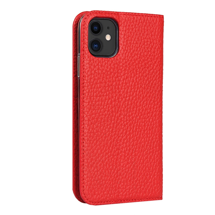 For iPhone 11 Litchi Genuine Leather Phone Case (Red) by buy2fix