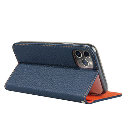 For iPhone 11 Pro Max Litchi Genuine Leather Phone Case (Dark Blue) by buy2fix