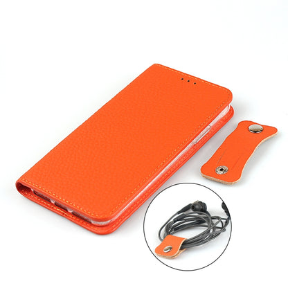 For iPhone 11 Pro Max Litchi Genuine Leather Phone Case (Orange) by buy2fix