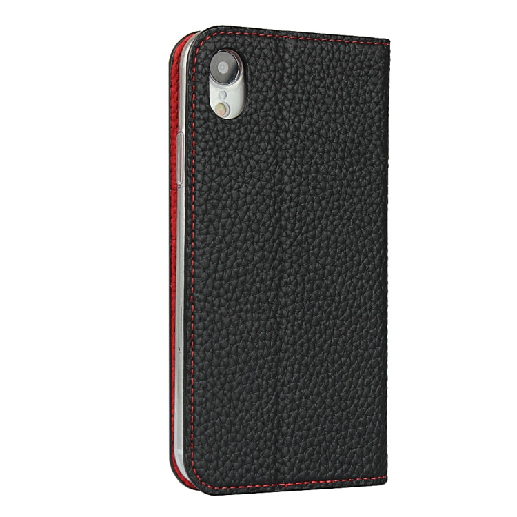 For iPhone XR Litchi Genuine Leather Phone Case(Black) by buy2fix