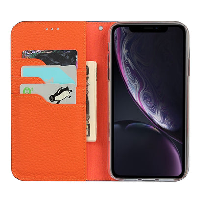 For iPhone XR Litchi Genuine Leather Phone Case(Black) by buy2fix