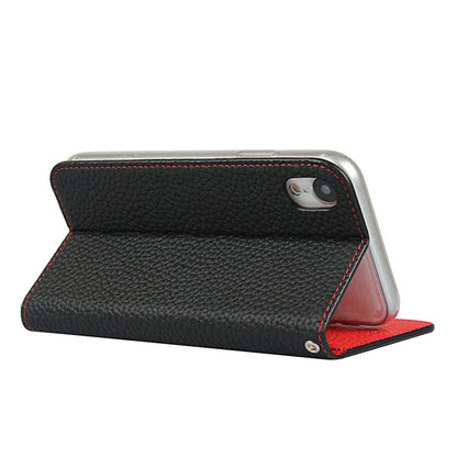 For iPhone XR Litchi Genuine Leather Phone Case(Black) by buy2fix