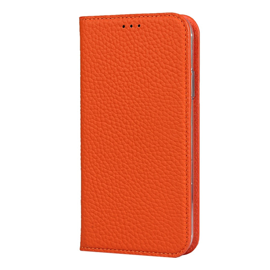 For iPhone XR Litchi Genuine Leather Phone Case(Orange) by buy2fix
