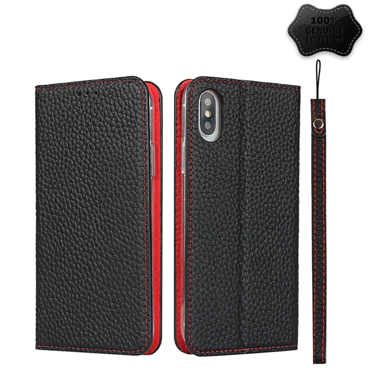 For iPhone XS Max Litchi Genuine Leather Phone Case(Black) by buy2fix