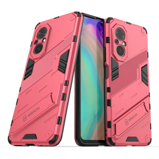 For Honor 50 SE / Huawei nova 9 SE Punk Armor 2 in 1 PC + TPU Shockproof Case with Invisible Holder(Light Red) by buy2fix