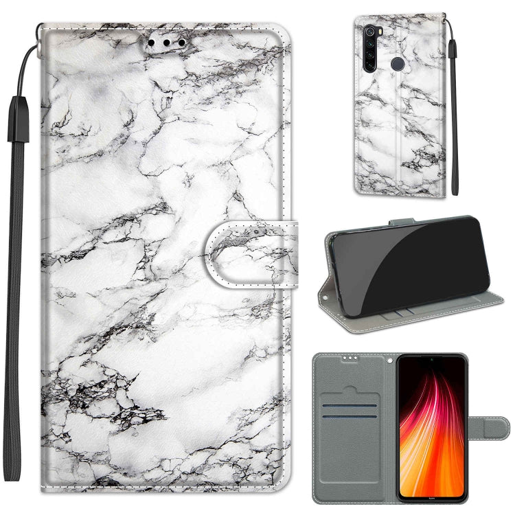 For Xiaomi Redmi Note 8 Voltage Coloured Drawing Magnetic Clasp Horizontal Flip PU Leather Case with Holder & Card Slots(C01 White Marble) by buy2fix