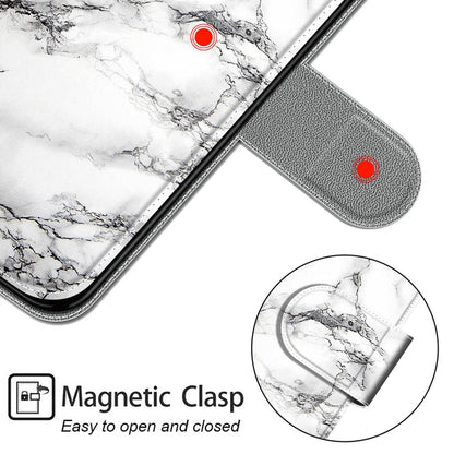 For Xiaomi Redmi Note 8 Voltage Coloured Drawing Magnetic Clasp Horizontal Flip PU Leather Case with Holder & Card Slots(C01 White Marble) by buy2fix