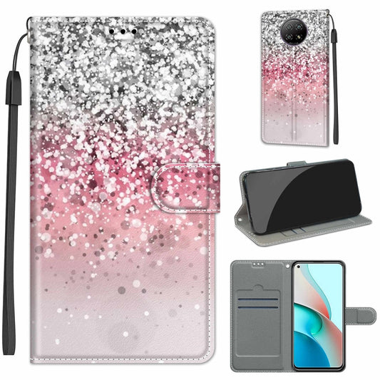 For Xiaomi Redmi Note 9 5G/ 9T Voltage Coloured Drawing Magnetic Clasp Horizontal Flip PU Leather Case with Holder & Card Slots(C13 Silver Pink Glitter) by buy2fix
