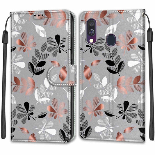 For Samsung Galaxy A40 Voltage Colored Drawing Magnetic Clasp Horizontal Flip PU Leather Case with Holder & Card Slots(C19 Material Flower) by buy2fix