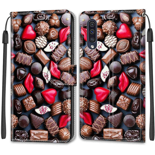 For Samsung Galaxy A50 Voltage Colored Drawing Magnetic Clasp Horizontal Flip PU Leather Case with Holder & Card Slots(C06 Red Lip Chocolate) by buy2fix