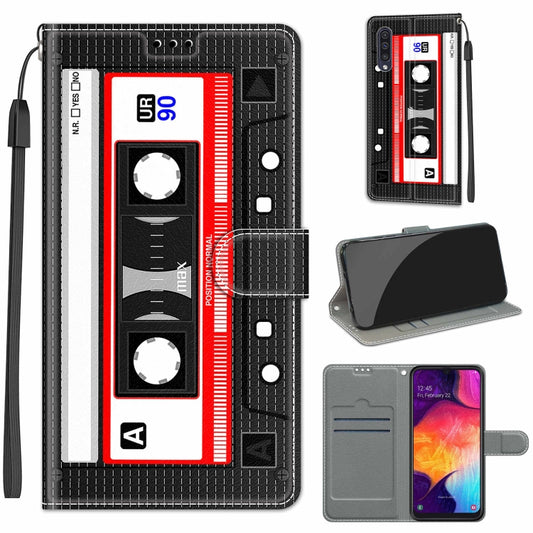 For Samsung Galaxy A50 Voltage Colored Drawing Magnetic Clasp Horizontal Flip PU Leather Case with Holder & Card Slots(C10 Black Red Tape) by buy2fix