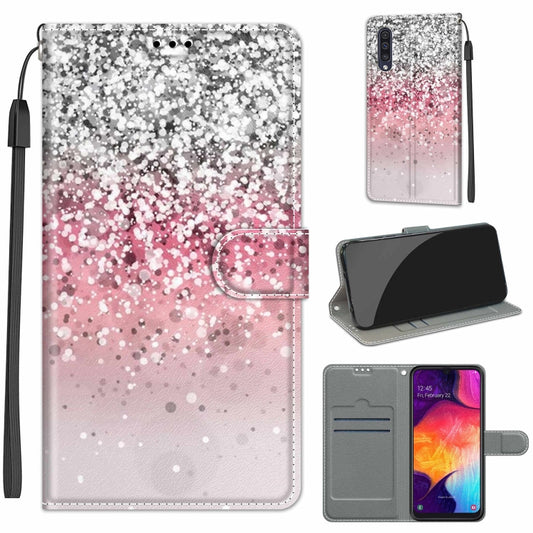 For Samsung Galaxy A50 Voltage Colored Drawing Magnetic Clasp Horizontal Flip PU Leather Case with Holder & Card Slots(C13 Silver Pink Glitter) by buy2fix