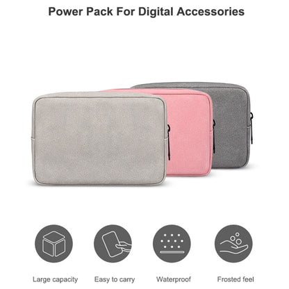 DY04 Portable Digital Accessory Frosted PU Bag(Dark Grey) by buy2fix