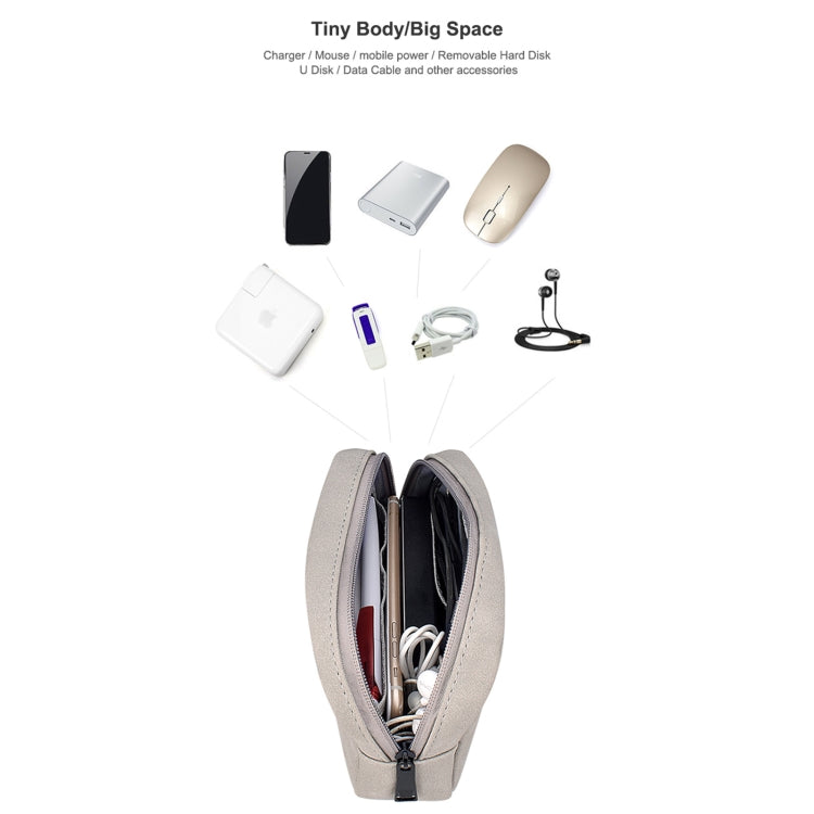 DY04 Portable Digital Accessory Frosted PU Bag(Dark Grey) by buy2fix