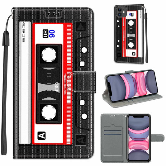 For iPhone 11 Voltage Colored Drawing Magnetic Clasp Horizontal Flip PU Leather Case with Holder & Card Slots (C10 Black Red Tape) by buy2fix