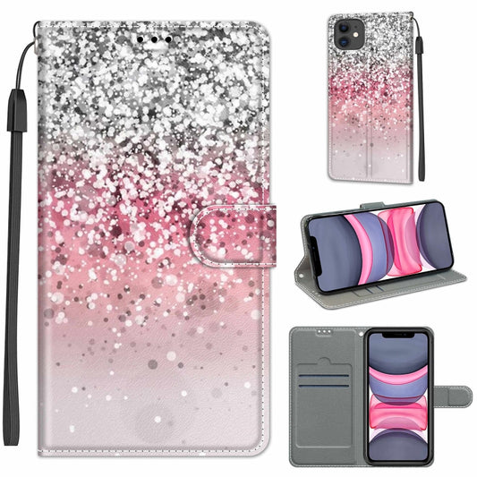 For iPhone 11 Voltage Colored Drawing Magnetic Clasp Horizontal Flip PU Leather Case with Holder & Card Slots (C13 Silver Pink Glitter) by buy2fix