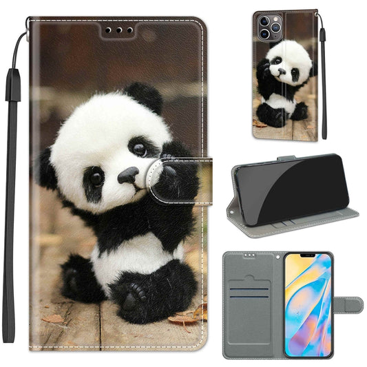 For iPhone 12 Pro Max Voltage Colored Drawing Magnetic Clasp Horizontal Flip PU Leather Case with Holder & Card Slots(C18 Wood Board Panda) by buy2fix