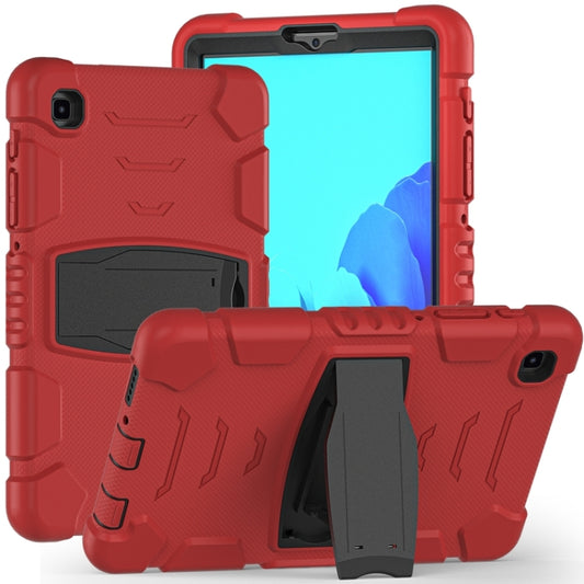 For Samsung Galaxy Tab A7 Lite 8.7 inch 2021 3-Layer Protection Screen Frame + PC + Silicone Shockproof Combination Case with Holder(Red+Black) by buy2fix