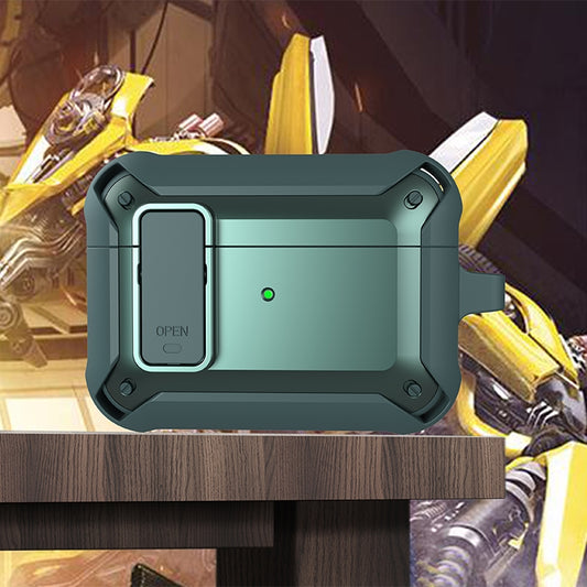 Wireless Earphones Shockproof Bumblebee Silicone Protective Case with Switch For AirPods Pro(Green) by buy2fix