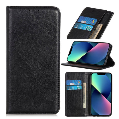 For iPhone 13 mini Magnetic Crazy Horse Texture Horizontal Flip Leather Case with Holder & Card Slots & Wallet (Black) by buy2fix