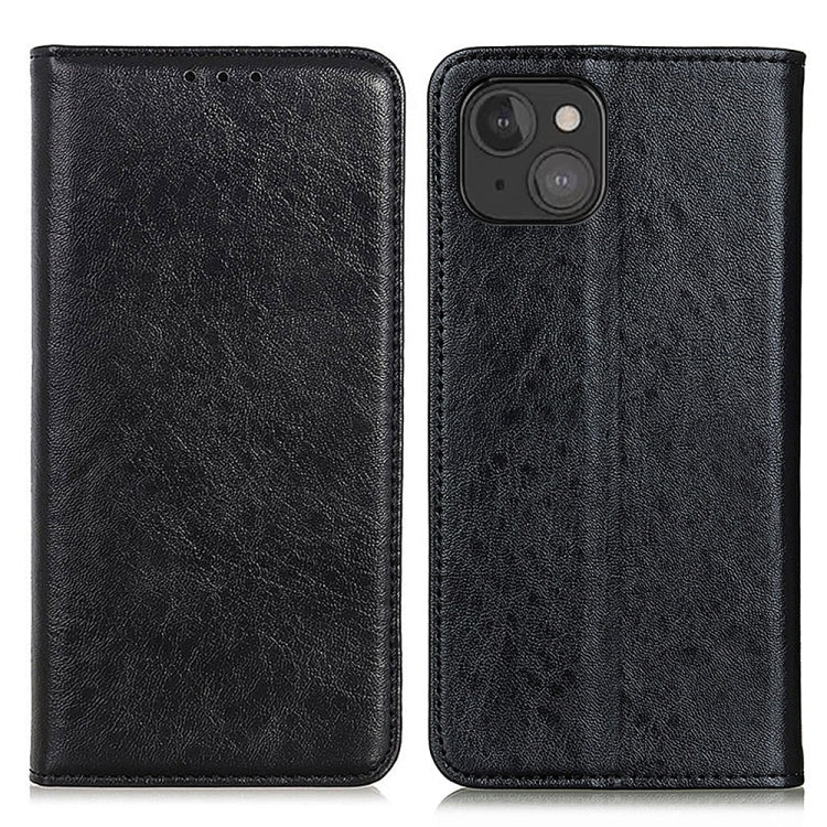 For iPhone 13 mini Magnetic Crazy Horse Texture Horizontal Flip Leather Case with Holder & Card Slots & Wallet (Black) by buy2fix