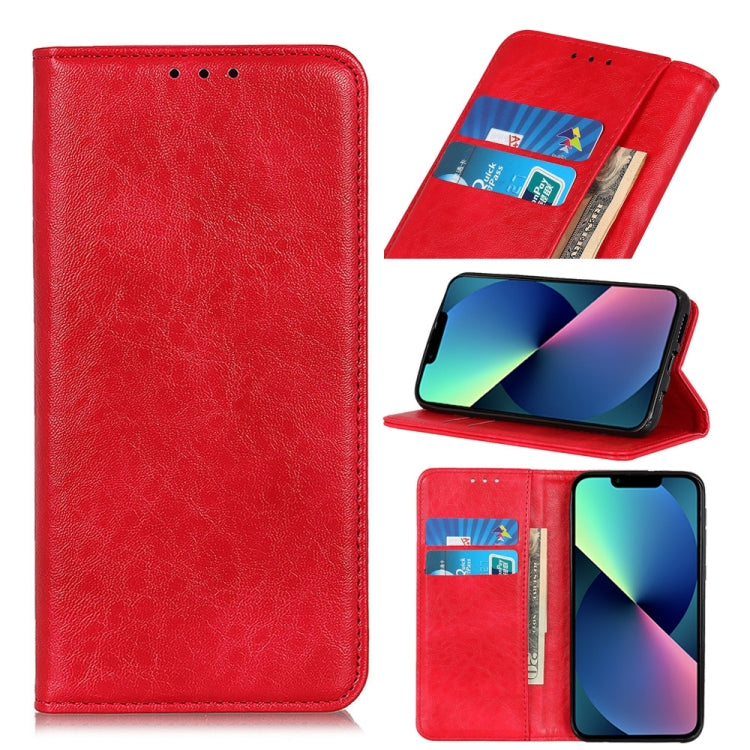For iPhone 13 mini Magnetic Crazy Horse Texture Horizontal Flip Leather Case with Holder & Card Slots & Wallet (Red) by buy2fix