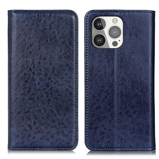 For iPhone 13 Pro Magnetic Crazy Horse Texture Horizontal Flip Leather Case with Holder & Card Slots & Wallet (Blue) by buy2fix