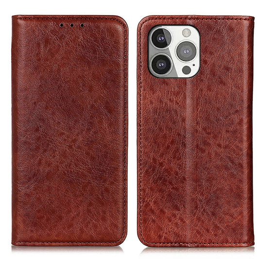 For iPhone 13 Pro Magnetic Crazy Horse Texture Horizontal Flip Leather Case with Holder & Card Slots & Wallet (Brown) by buy2fix