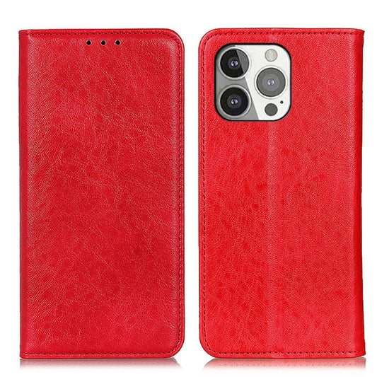 For iPhone 13 Pro Magnetic Crazy Horse Texture Horizontal Flip Leather Case with Holder & Card Slots & Wallet (Red) by buy2fix