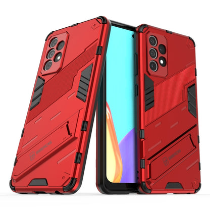 For Samsung Galaxy A52 5G Punk Armor 2 in 1 PC + TPU Shockproof Case with Invisible Holder(Red) by buy2fix