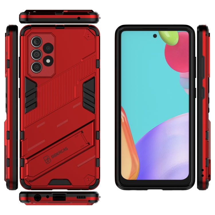 For Samsung Galaxy A52 5G Punk Armor 2 in 1 PC + TPU Shockproof Case with Invisible Holder(Red) by buy2fix