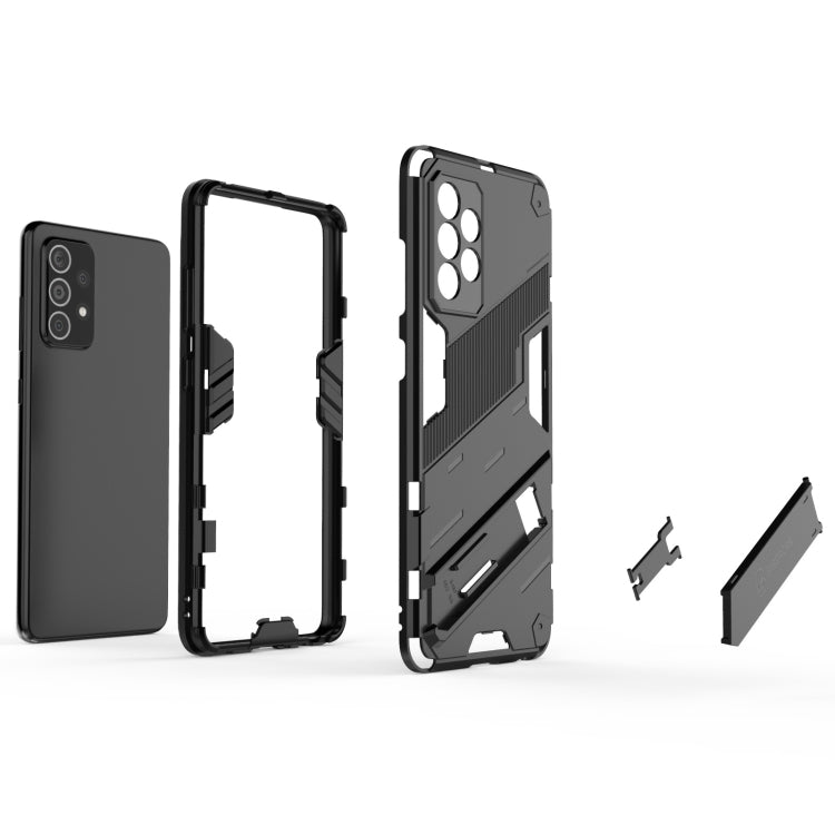 For Samsung Galaxy A52 5G Punk Armor 2 in 1 PC + TPU Shockproof Case with Invisible Holder(Grey) by buy2fix