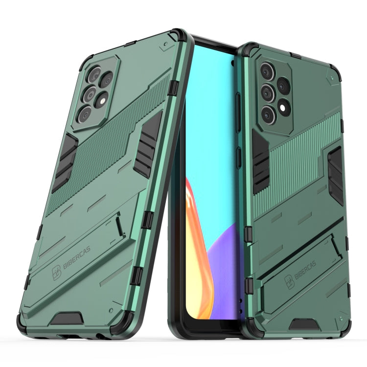 For Samsung Galaxy A52 5G Punk Armor 2 in 1 PC + TPU Shockproof Case with Invisible Holder(Green) by buy2fix