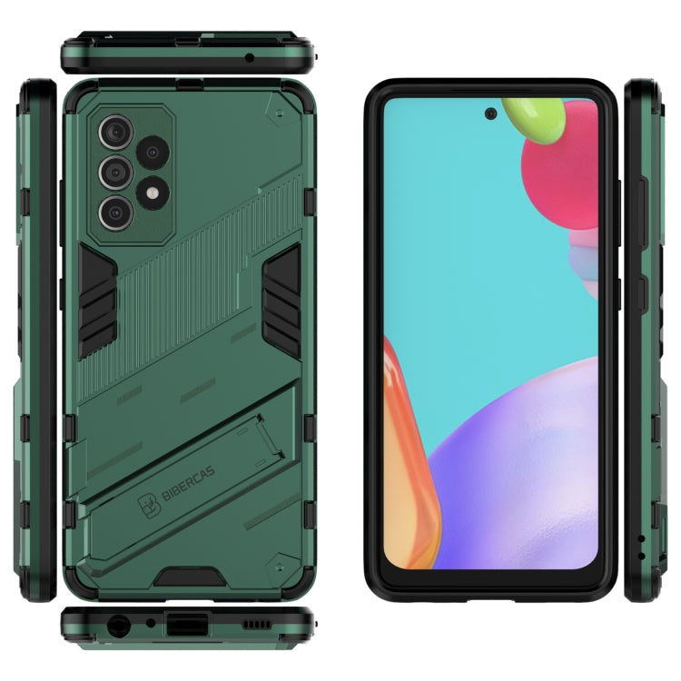 For Samsung Galaxy A52 5G Punk Armor 2 in 1 PC + TPU Shockproof Case with Invisible Holder(Green) by buy2fix