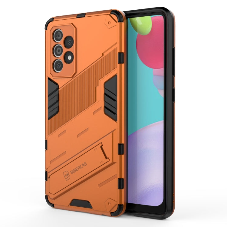 For Samsung Galaxy A52 5G Punk Armor 2 in 1 PC + TPU Shockproof Case with Invisible Holder(Orange) by buy2fix