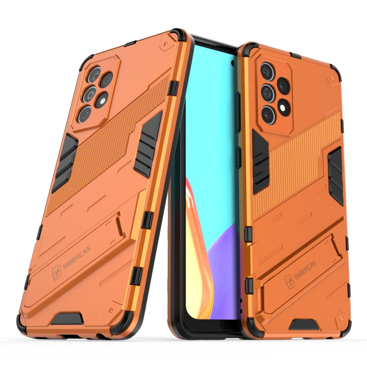 For Samsung Galaxy A52 5G Punk Armor 2 in 1 PC + TPU Shockproof Case with Invisible Holder(Orange) by buy2fix