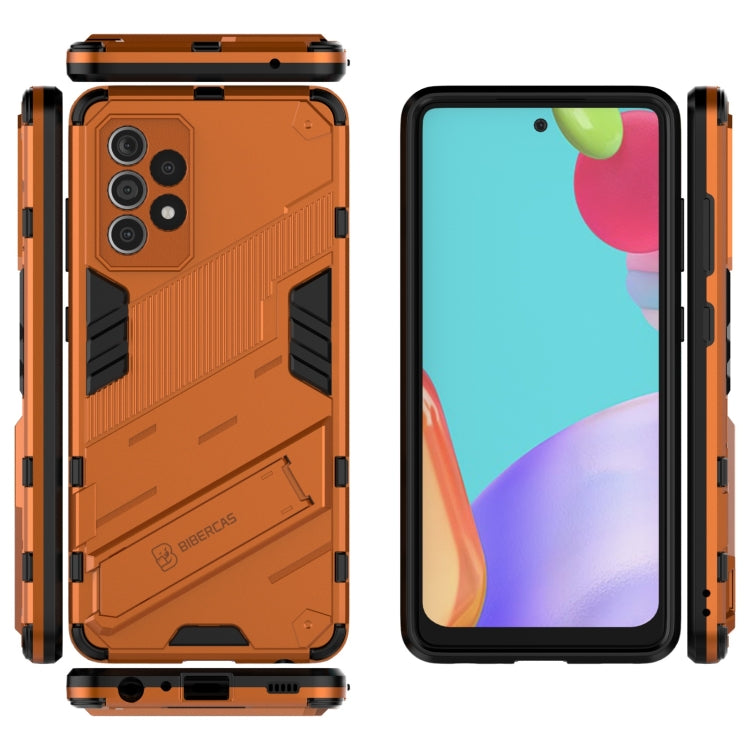For Samsung Galaxy A52 5G Punk Armor 2 in 1 PC + TPU Shockproof Case with Invisible Holder(Orange) by buy2fix