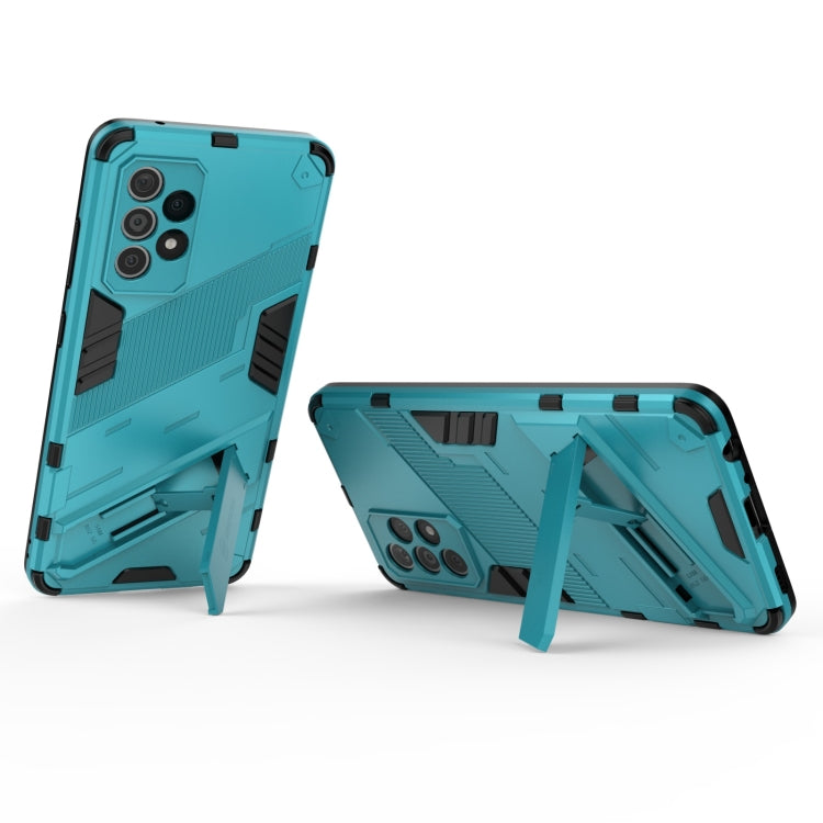For Samsung Galaxy A52 5G Punk Armor 2 in 1 PC + TPU Shockproof Case with Invisible Holder(Blue) by buy2fix