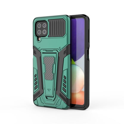 For Samsung Galaxy A22 4G War Chariot Series Armor All-inclusive Shockproof PC + TPU Protective Case with Invisible Holder(Green) by buy2fix