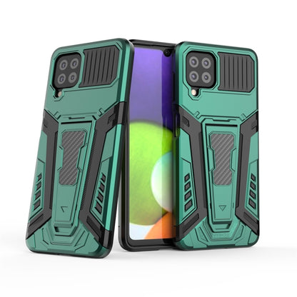 For Samsung Galaxy A22 4G War Chariot Series Armor All-inclusive Shockproof PC + TPU Protective Case with Invisible Holder(Green) by buy2fix