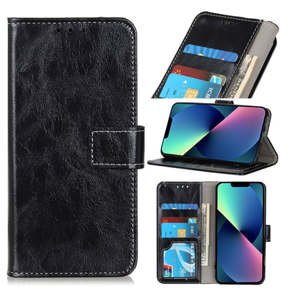 For iPhone 13 mini Retro Crazy Horse Texture Horizontal Flip Leather Case with Holder & Card Slots & Photo Frame & Wallet (Black) by buy2fix
