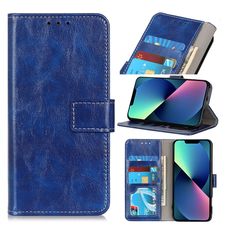 For iPhone 13 mini Retro Crazy Horse Texture Horizontal Flip Leather Case with Holder & Card Slots & Photo Frame & Wallet (Blue) by buy2fix