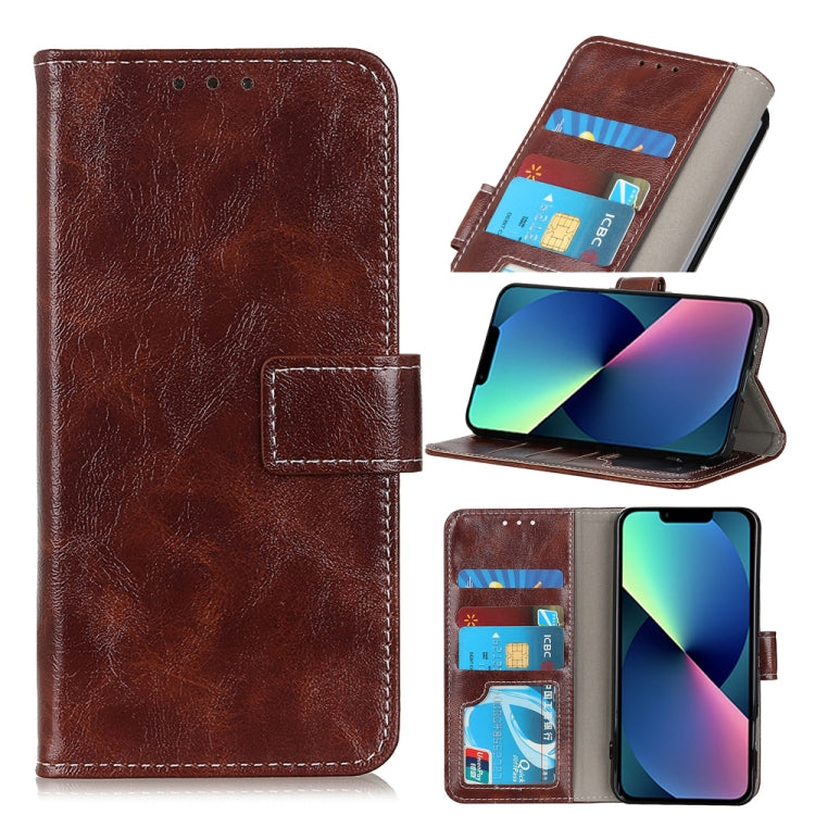 For iPhone 13 mini Retro Crazy Horse Texture Horizontal Flip Leather Case with Holder & Card Slots & Photo Frame & Wallet (Brown) by buy2fix