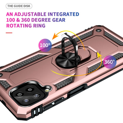 For Samsung Galaxy A22 4G Shockproof TPU + PC Protective Case with 360 Degree Rotating Holder(Rose Gold) by buy2fix